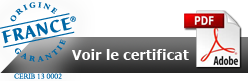 Certificat 3R REMY origine France Garantie CERIB 13 0002